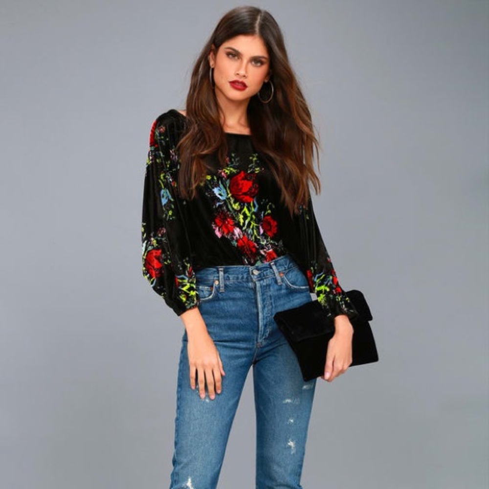 Free People Velvet Bodysuit